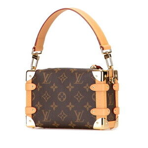 Louis Vuitton Brown Side Bag Leather Brown Shoulder Leather Trunk Handbag